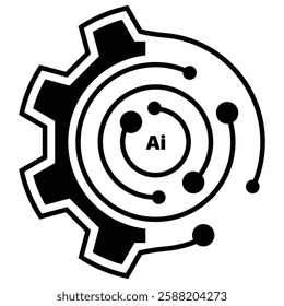 AI processor Artificial intelligence setting icon vector symbol for graphic design, logo, web site, social media. vector illustration concept