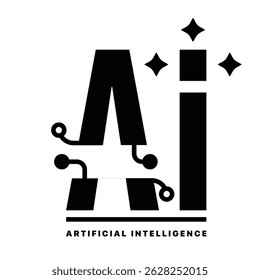 AI processor Artificial intelligence setting icon vector symbol for graphic design, logo, web site, social media. vector illustration concept