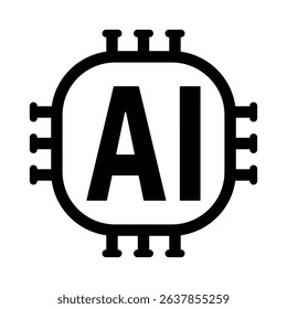 AI processor Artificial intelligence setting icon vector symbol for graphic design, logo, web site, social media. vector illustration concept