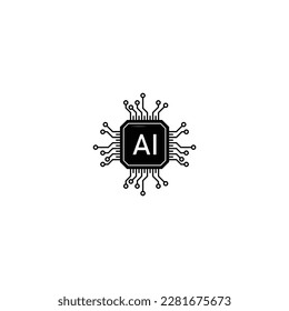 AI processor icon isolated vector graphics