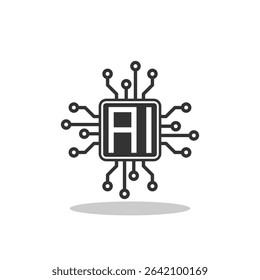 AI Processor icon with shadow