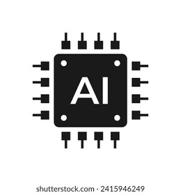 AI Processor vector icon logo. Circuit icon vector illustration logo template.