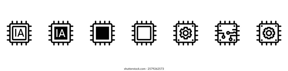 AI Processor vector icon for websites and mobile minimalistic flat design. Mini AI CPU icon in flat style. Mobile AI CPU. EPS 10