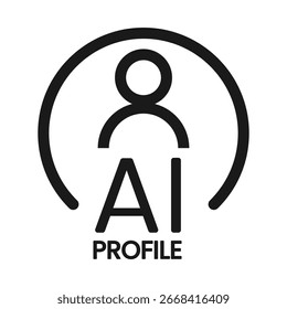 AI Profile Avatar Icon Vector for Business and Web
