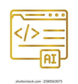Ai Programming Color gradient illustration vector icon which can easily modify or edit 