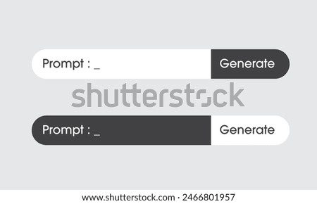 AI prompt Generate Bar. Artificial intelligence technology concept. AI enters by command prompt to generate ideas. Chat with AI. Vector illustration.