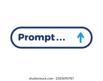 AI prompt input icon. Chatbot command bar with arrow thin line illustration. Artificial intelligence generator. text to image, video, speech.