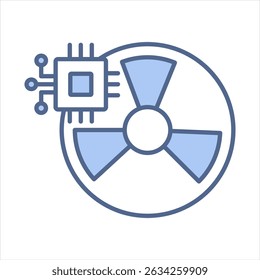Ilustración vectorial de iconos azules de la radiología de Ai