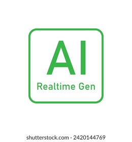 AI real time generate simple logo, artificial intelligence interface innovation technology graphic design, robot machine learning concept, monotone symbol