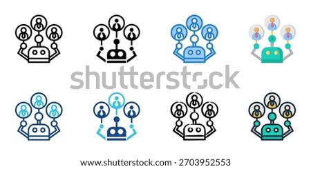 AI Recruitment Technology icon set multiple style collection 
