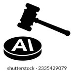 AI regulation or AI bill of rights flat vector icon for apps and websites