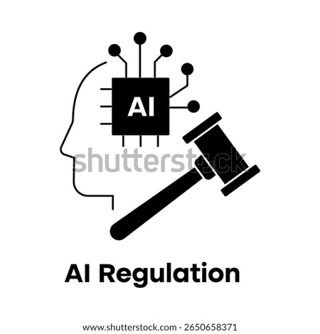 AI Regulation Icon – Smart Rules and Ethical Standards