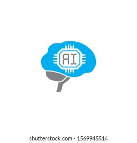 Ai related icon on background for graphic and web design. Simple illustration. Internet concept symbol for website button or mobile app.