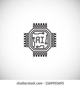 Ai related outline icon on background for graphic and web design. Simple illustration. Internet concept symbol for website button or mobile app.