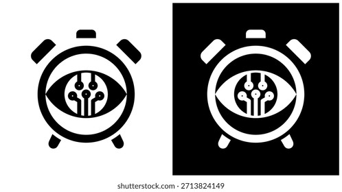 Ai Reminder Icon Set In White And Black Background
