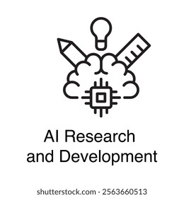 AI Research and Development Icon – Artificial Intelligence Tools and Experimentation