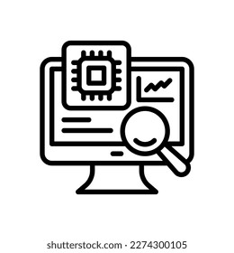 Icono de Investigación de IA en vector. Logotipo
