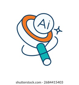 AI Research Icon, Vektorgrafik