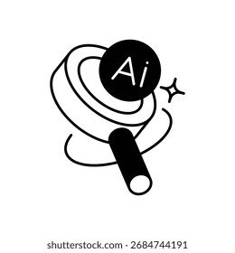 AI Research Icon vector stock illustration