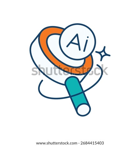 AI Research Icon vector stock illustration