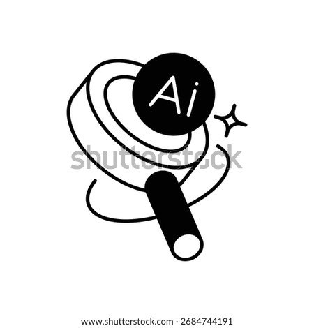 AI Research Icon vector stock illustration