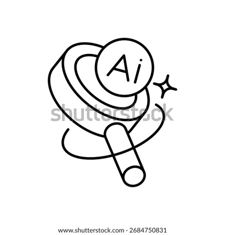 AI Research Icon vector stock illustration
