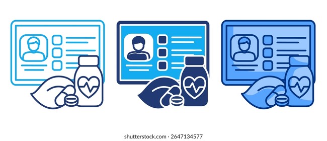 AI research lab icon represented by heartbeat chip, potion Blue, Dualline, Dualtone style.