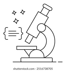AI Research Microscopy Icon Design. Representing AI Research. Microscopy. Data Analysis. Scientific Research. Vector icon.