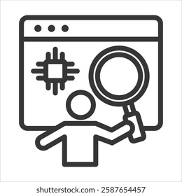 Ai Research Scientist Outline Icon Vector Illustration