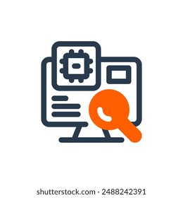 Ilustración del icono del Vector de investigación AI