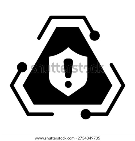 Ai Risk Management Icon - Solid Black Glyph Icons For Artificial Intelligence and AI Technology