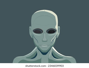 AI Robot Alien or Ghost vector illustration