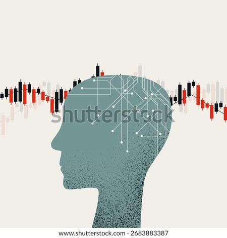 AI Robot Analyzing Stock Market with High-Frequency Algorithm. Fintech and Investment Technology Concept.