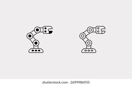 AI Robot Arm vector icon set stock illustration