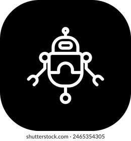 AI robot artificial intelligence icon with black filled line outline style. technology, ai, robot, artificial intelligence, machine, business, digital. Vector Illustration