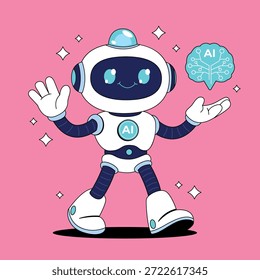 Ilustração de personagem do assistente do robô AI