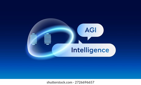 Robot asistente robot de IA con sistema de automatización de Chatbot para Inteligencia General Artificial y Conceptos de IA Auténtica. Instrucción de Generar Vector de texto Ilustración de personaje futurista moderno.