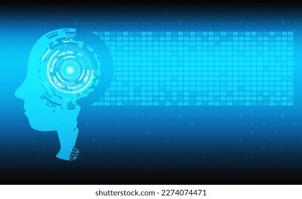 Ai robot of binary coding processing over blue background. online cyber security concept.Vector illustration