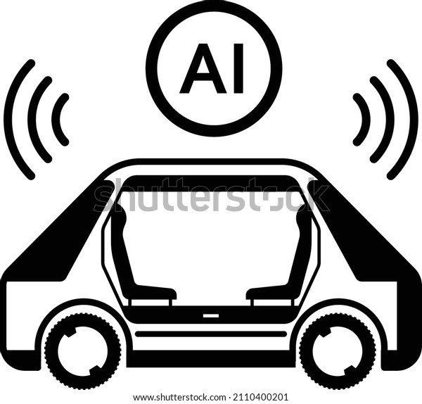 AI\
Robot Car Vector Icon Design, Future transportation Symbol,\
Driverless Greener Transport innovations Sign, Autonomous vehicles\
Stock Illustration, On Road Smart Meeting Concept,\

