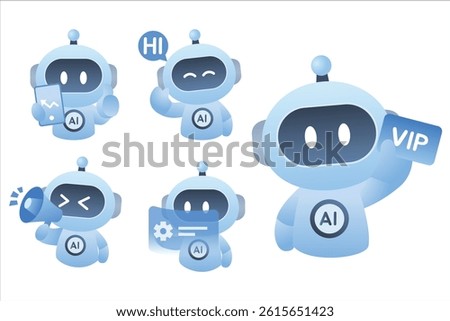 AI Robot Character Illustration Set 2