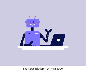 AI Robot chatbot illustration. AI Robot as virtual assistant.