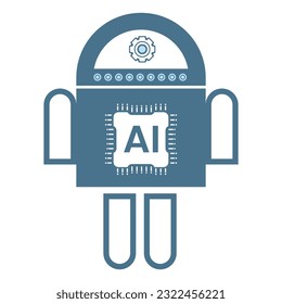 Circo AI Robot, iconos de línea de inteligencia artificial, conceptos de símbolos tecnológicos, iconos cibernéticos, ai, diseño vectorial de tecnología