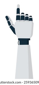 AI robot hand pointing or selecting something, isolated on white background
