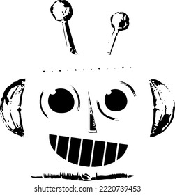 Logo del ícono del robot AI, Inteligencia Artificial, mundo ai, mundo robot, cabeza del robot
