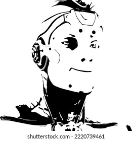 AI robot head icon logo, Artificial Intelligence., ai world, robot world, robot head