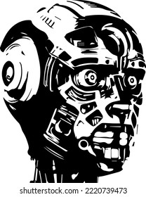 AI robot head icon logo, Artificial Intelligence., ai world, robot world, robot head