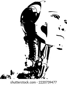 AI robot head icon logo, Artificial Intelligence., ai world, robot world, robot head