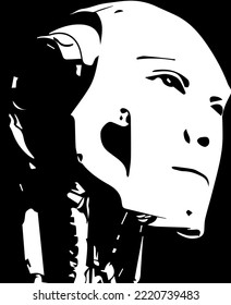 AI robot head icon logo, Artificial Intelligence., ai world, robot world, robot head