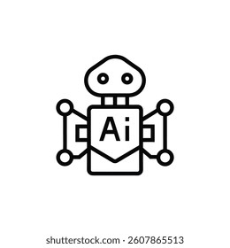 AI Robot Icon - Futuristic Technology Design for AI, Robotics, and Automation

