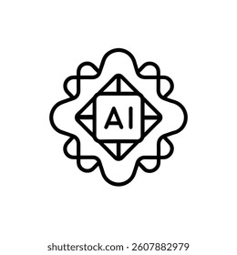 AI Robot Icon - Futuristic Technology Design for AI, Robotics, and Automation

